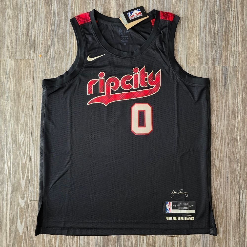Nike Portland Trailblazers Damian Lillard City Edition Jersey XL 52 DX8517-010
